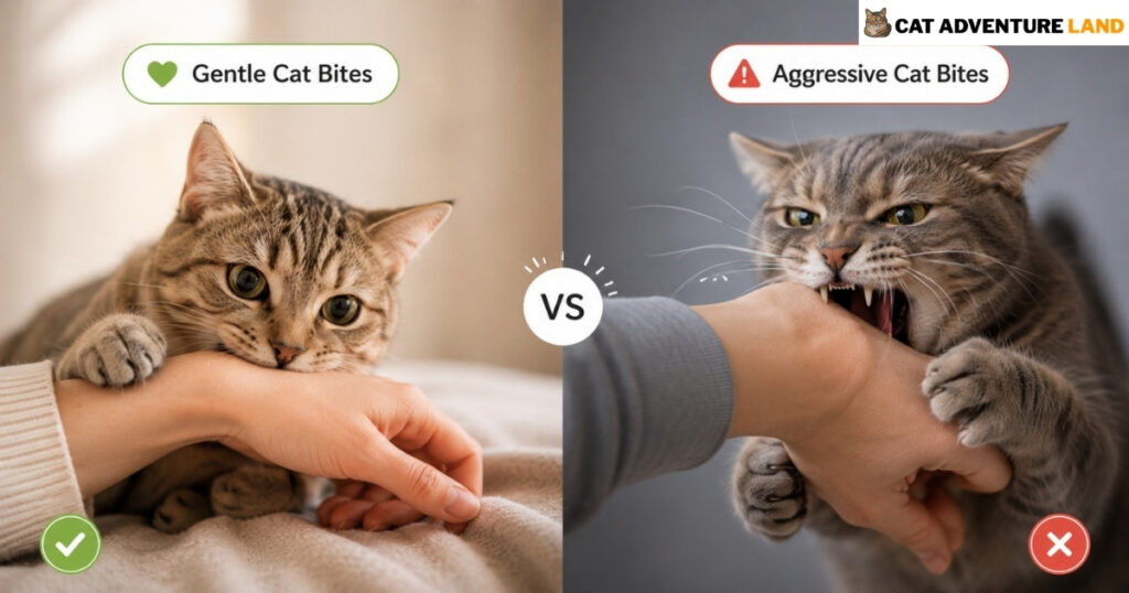 Gentle Cat Bites vs Aggressive Cat Bites