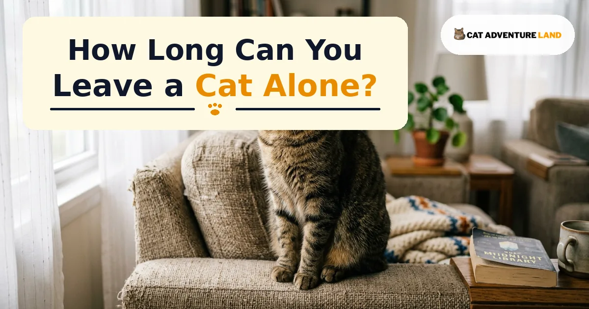 How long can you leave a cat alone? A tabby cat sitting on a sofa and watching the window